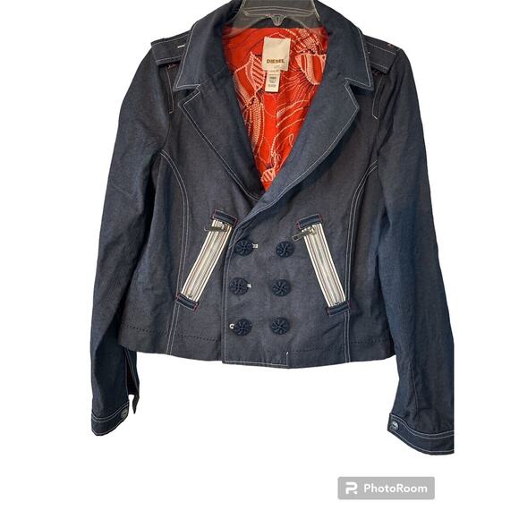 DIESEL OVERSIZE DOUBLE BREASTED DENIM JACKET SZ M - Picture 1 of 5